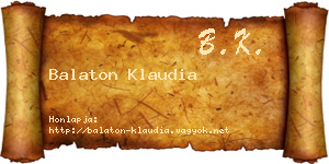 Balaton Klaudia névjegykártya