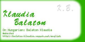 klaudia balaton business card